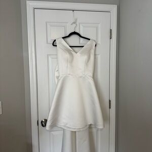 A-Line Satin Mini Dress with Bow